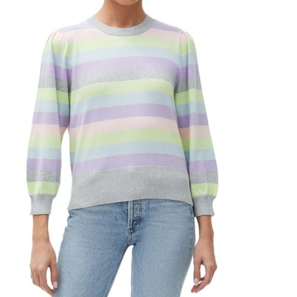 MICHAEL STARS Dolly Volt Combo Striped Cotton Sweater.